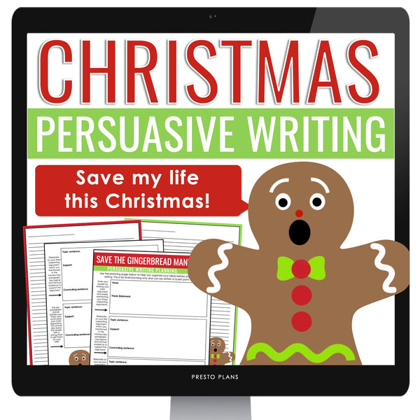 Christmas Persuasive Writing Digital Holiday Assignment - The Gingerbread Man