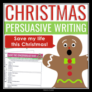 Christmas Persuasive Writing Holiday Assignment - Save the Gingerbread Man