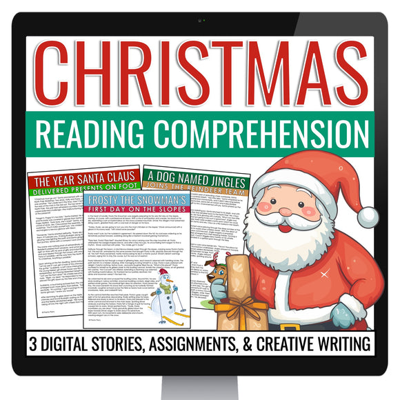 Christmas Reading Comprehension Assignments, Stories, and Writing - Digital