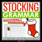Christmas Grammar Worksheet Assignment Grammar Activity - Holiday Stockings