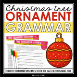 Christmas Grammar Worksheet Assignment Grammar Activity - Tree Ornaments