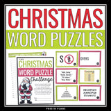 Christmas Word Puzzles Brain Teasers Game - Logic Rebus Word Sense Brain Break