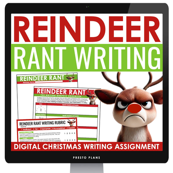 Christmas Writing Activity – Santa’s Reindeer Rant Writing Digital Assignment