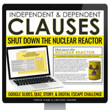 Independent & Dependent Clauses Digital Grammar Activity, Google Slides, & Quiz