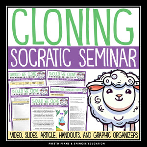 Socratic Seminar - Cloning Discussion Slides, Graphic Organizers, and Handouts