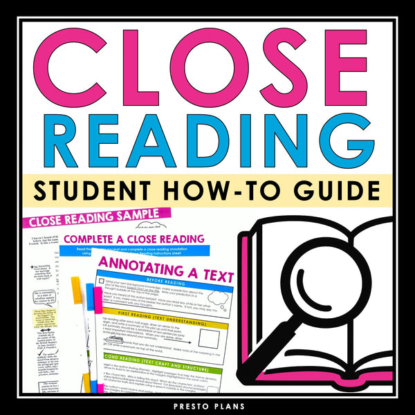 Close Reading Annotation Lesson - Presentation & Annotating Passage Assignment