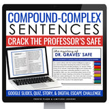 Compound-Complex Sentence Type Digital Grammar Activity Escape, Slides, & Quiz