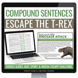Compound Sentence Type Grammar Digital Escape Room Activity, Slides, and Quiz
