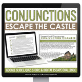 Coordinating Conjunctions Escape Room Digital Activity, Google Slides, and Quiz