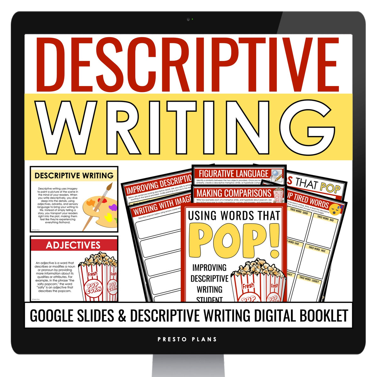 Descriptive Writing Digital Activities - Imagery & Figurative Language ...