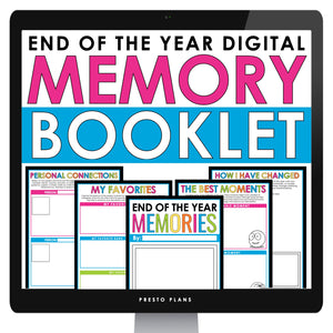 End of the Year Digital Memory Book - Writing Assignment for the End of the Year