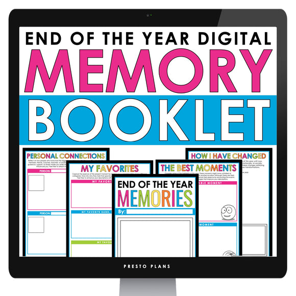 End of the Year Digital Memory Book - Writing Assignment for the End of the Year