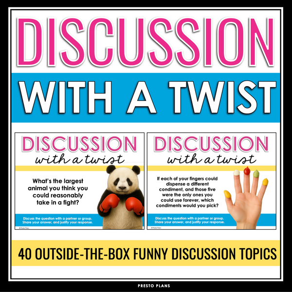 Funny Discussion Topics - 40 Creative Discussion Slides & Cards for Middle High