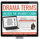 Drama Terms Introduction & Theater Escape Room Digital Script Reading Activity