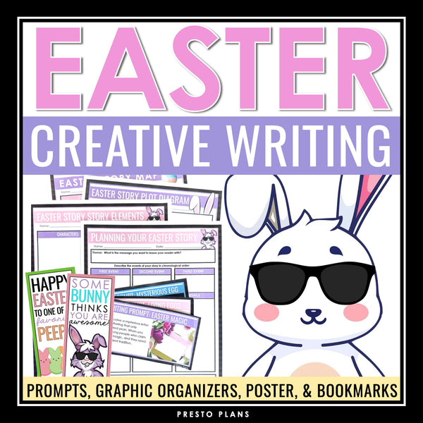 Easter Writing Prompts Activities and Student Gift Holiday Bookmarks