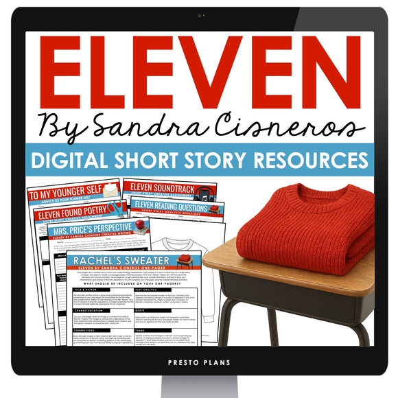 Eleven by Sandra Cisneros Digital Short Story Slides, Assignments, & Activities