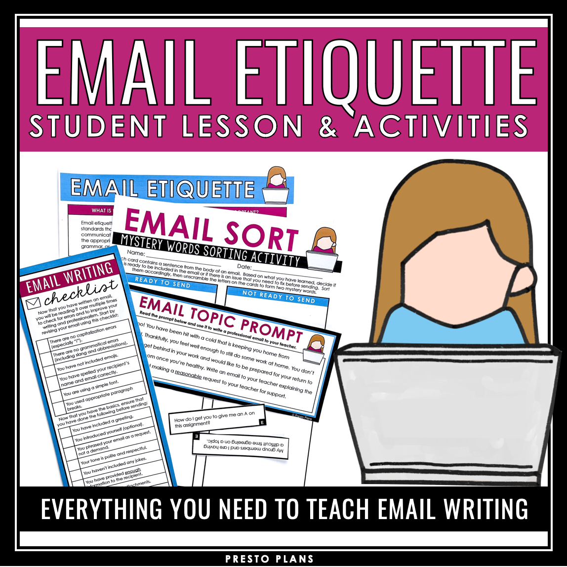 Email Etiquette - How to Write an Email Lesson, Activities, and Assign ...