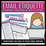 Email Etiquette - How to Write an Email Lesson, Activities, and Assignments