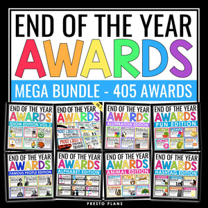 End of the Year Awards Bundle - 400+ Creative Student Award Certificates