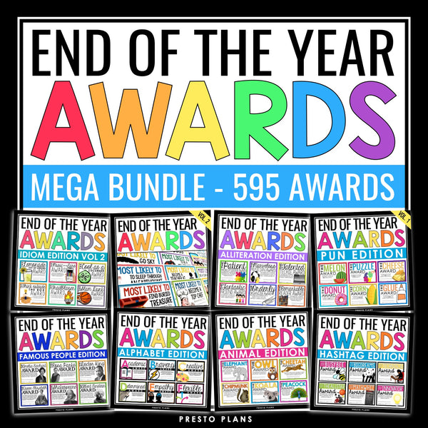 End of the Year Awards Bundle - 500+ Creative Student Award Certificates