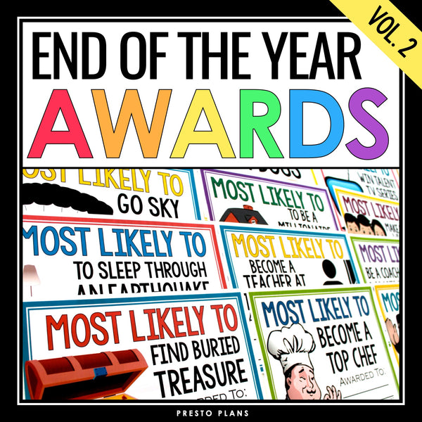 End of the Year Awards - Most Likely To Edition Student Award Certificates Vol 2