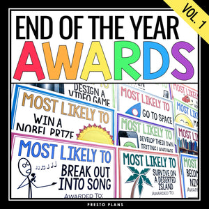 End of the Year Awards - Most Likely To Edition Student Award Certificates Vol 1