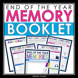 End of the Year Memory Book Assignment - End of the School Year Writing Activity