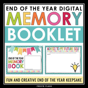 End of the Year Digital Memory Book - Writing Assignment for the End of the Year