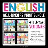 English Bell Ringers Bundle - Creative Weekly ELA Warm Ups - All Print Volumes