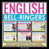 English Bell Ringers - Grammar, Reading, Writing, and Speaking ELA Bundle
