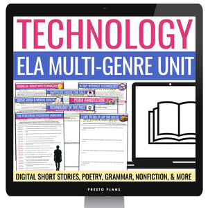 English Multi-Genre Digital Unit Technology - Short Stories, Poetry, Nonfiction