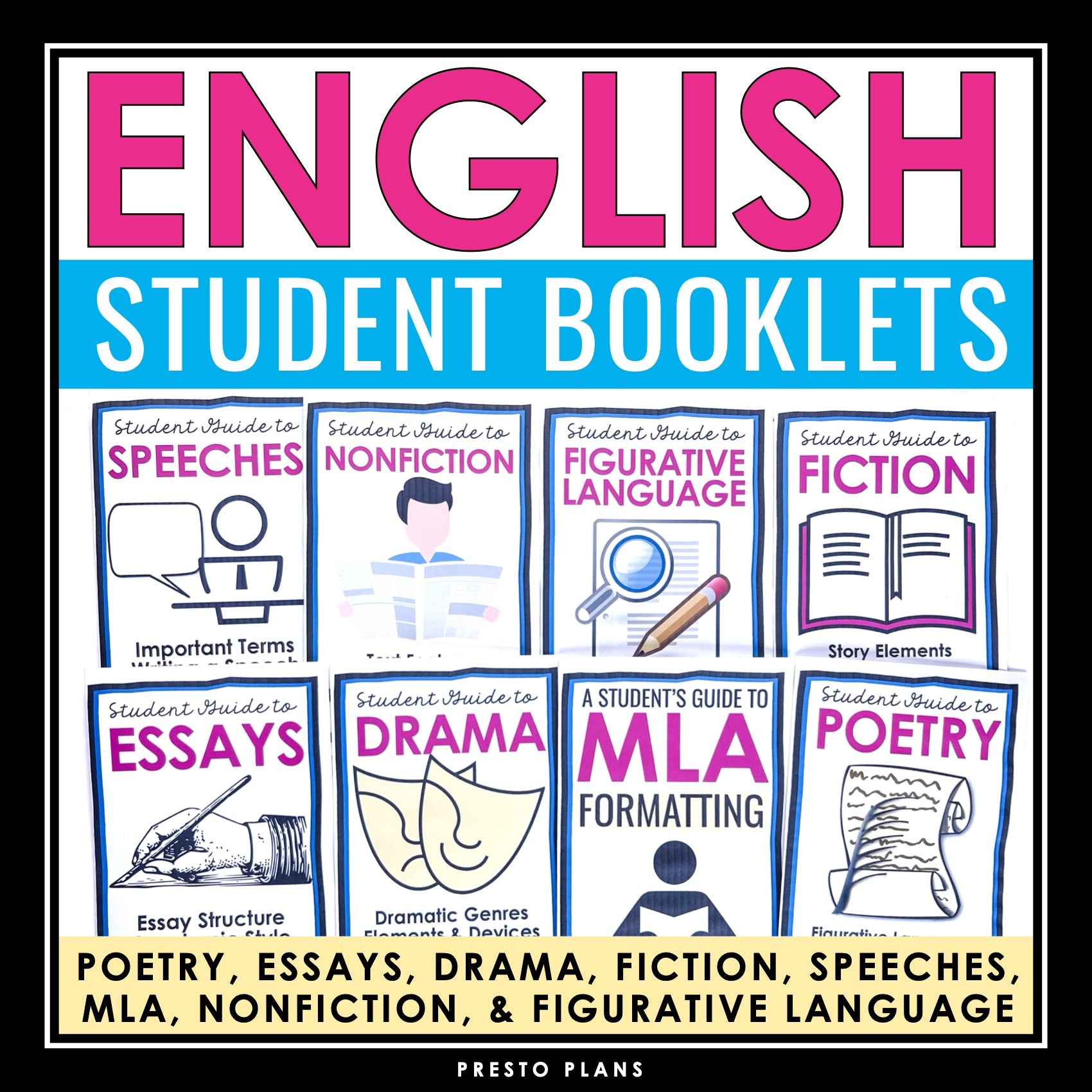 English Student Booklets - Poetry, Nonfiction, Fiction, Drama, MLA, Sp ...