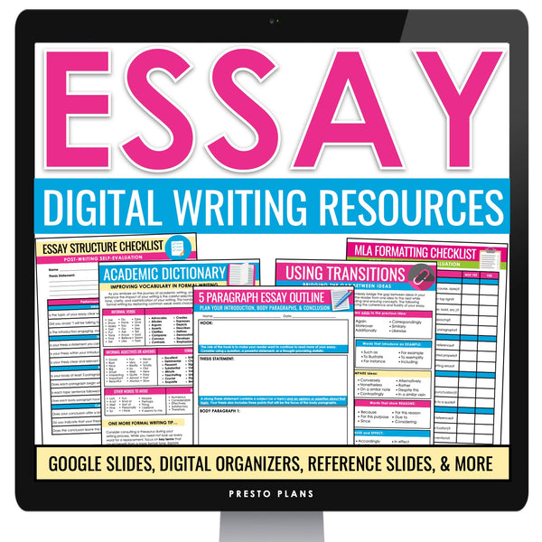 Essay Writing Unit - Google Slides, Graphic Organizers and Assignments - Digital