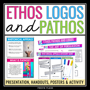 Ethos Pathos Logos Persuasive Rhetorical Appeals - Presentation & Activities