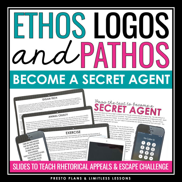 Ethos Pathos Logos Presentation Rhetorical Appeals Escape Room Reading Activity