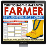 Nonfiction Reading Comprehension Digital Article & Activities Cliff Young Farmer