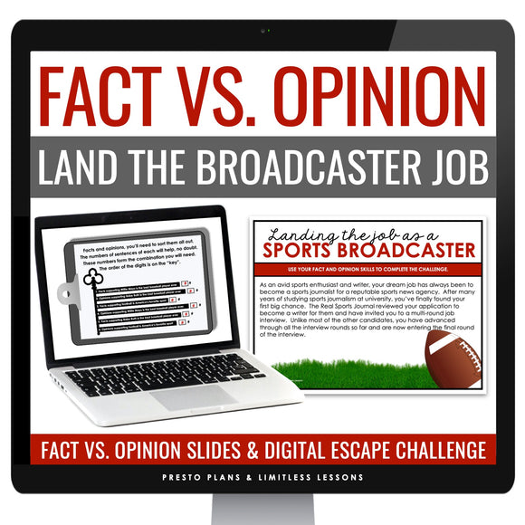 Fact and Opinion Text Structure Slides & Nonfiction Digital Reading Activity