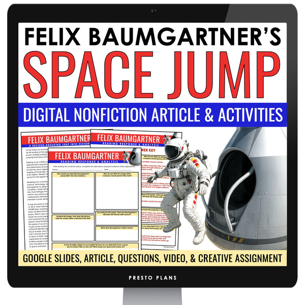 Nonfiction Reading Comprehension Digital Article & Activities Felix Baumgartner