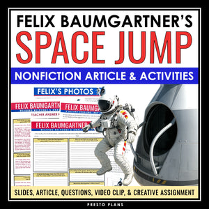 Nonfiction Reading Comprehension Article and Activities - Felix Baumgartner