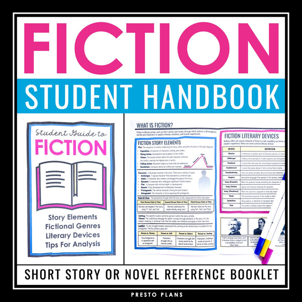 Fiction Introduction Booklet - Novel & Short Story Elements Student Reference