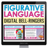 Figurative Language Digital Bell Ringers and Task Cards - Literary Devices