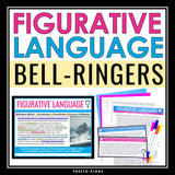 Figurative Language Bell Ringers and Task Cards - Literary Devices Activities
