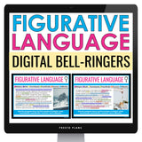 Figurative Language Bell Ringers and Tasks - Literary Devices Digital Activities