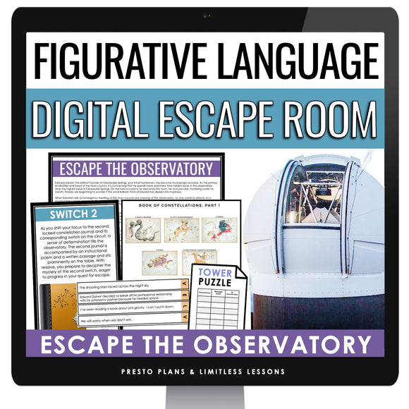 Figurative Language Digital Escape Room Bell Ringers Lit. Devices - Observatory