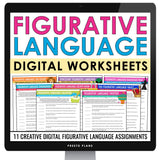 Figurative Language Digital Worksheets Metaphor, Simile, Personification & More