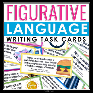 Figurative Language Writing Task Cards - Integrating Literary Devices in Writing