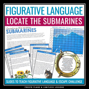 Figurative Language Presentation & Escape Room Close Reading Challenge Activity