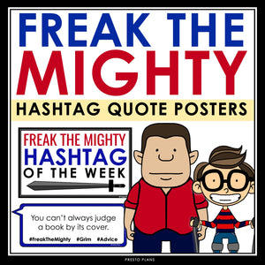 Freak the Mighty Posters - Hashtag Quote Bulletin Board Rodman Philbrick Novel