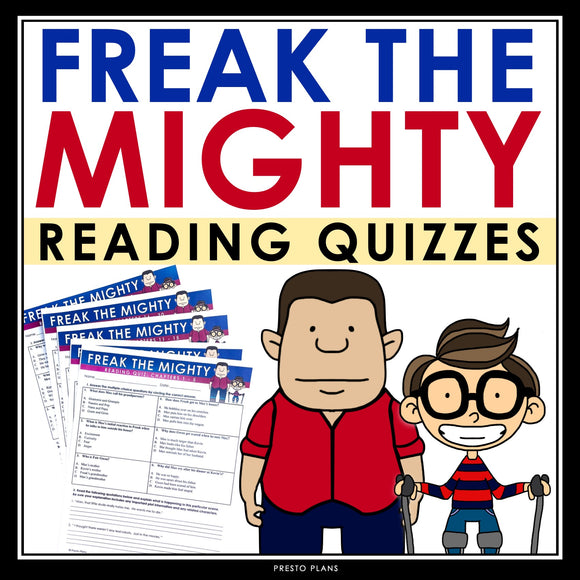 Freak the Mighty Quizzes - Multiple Choice and Quote Chapter Reading Quizzes