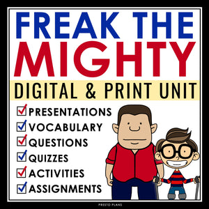 Freak the Mighty Unit Plan - Novel Study Reading Unit - Digital Print Bundle
